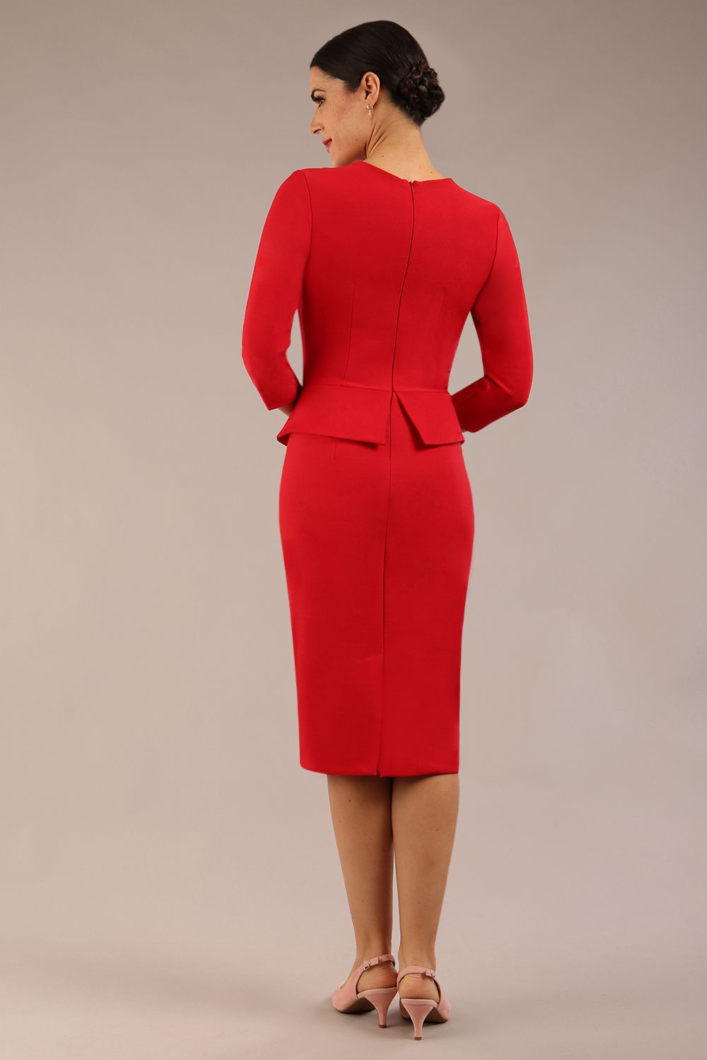 Seed Imperia Sleeved Peplum Dress 