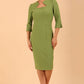 Seed Kennedy Sleeved Shaped Neckline Pencil Dress 
