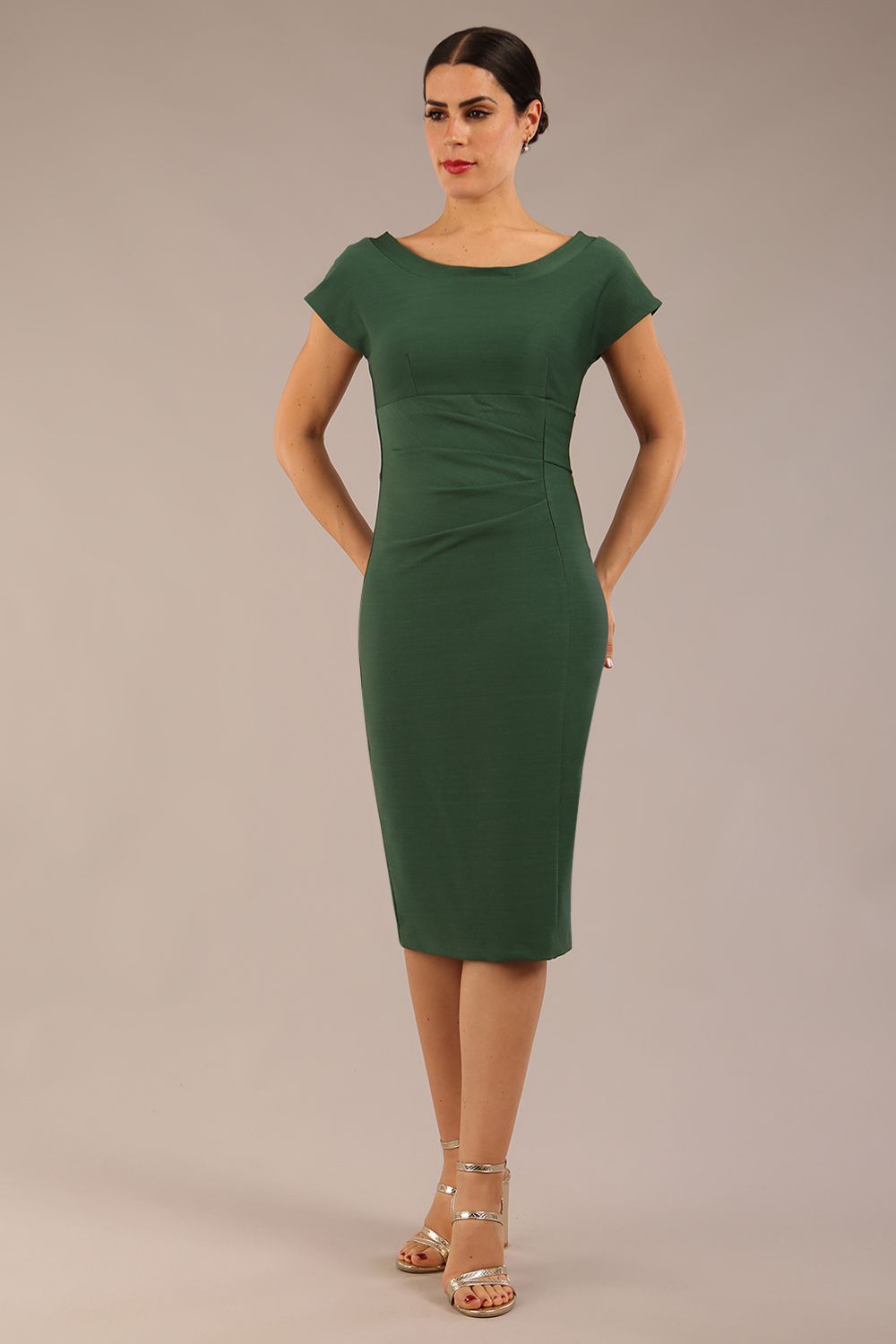 Seed Leela Rounded Neckline Cap Sleeved Dress 