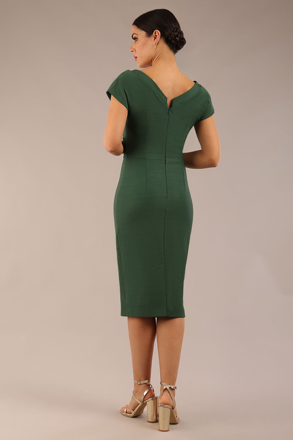 Seed Leela Rounded Neckline Cap Sleeved Dress 