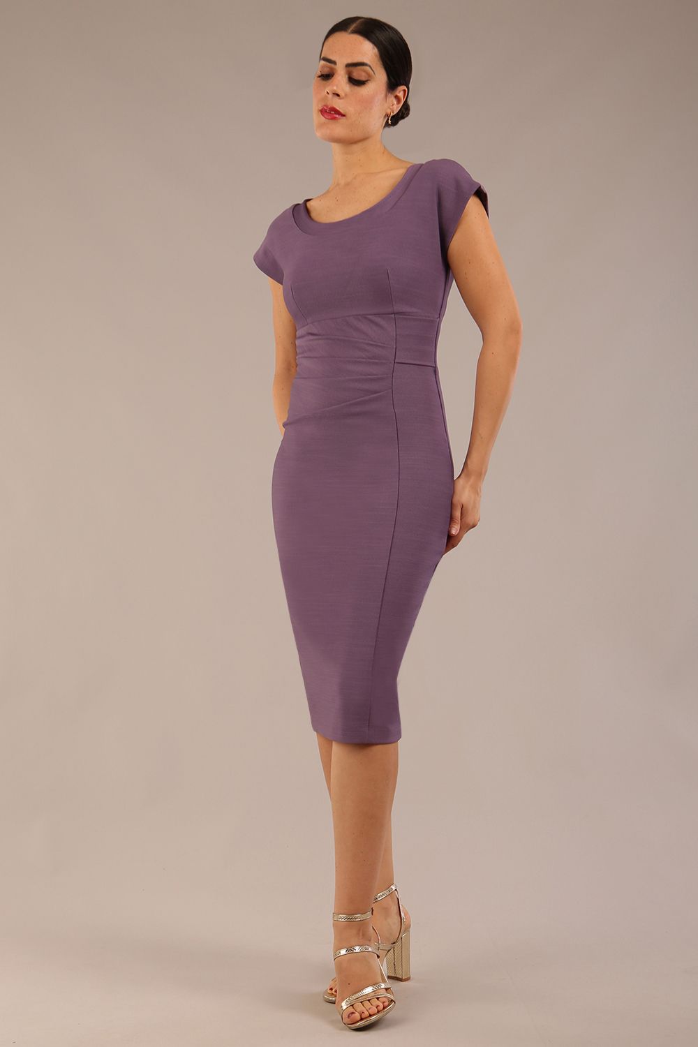 Seed Leela Rounded Neckline Cap Sleeved Dress 