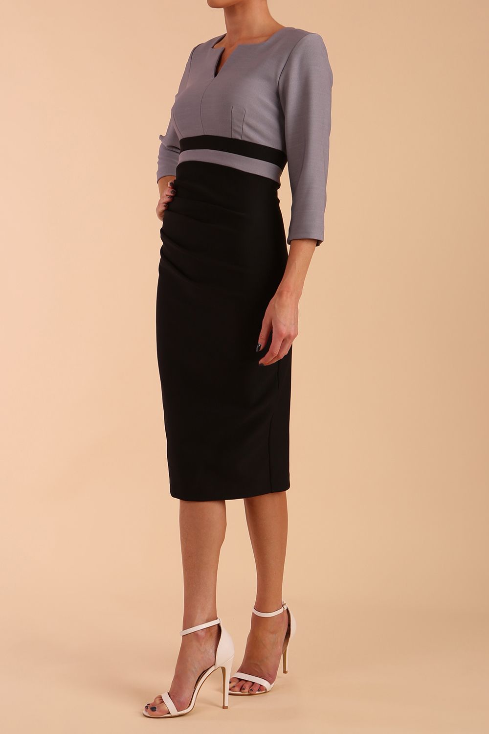 Seed Limelight Contrast Three Quarter Sleeve Dress 