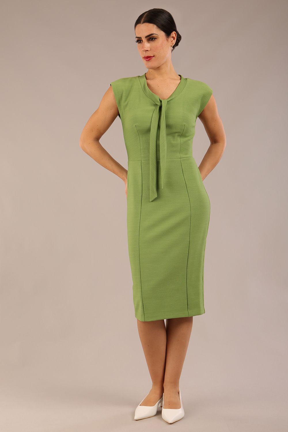 Seed Lucca Tie Detail Cap Sleeved Pencil Dress 