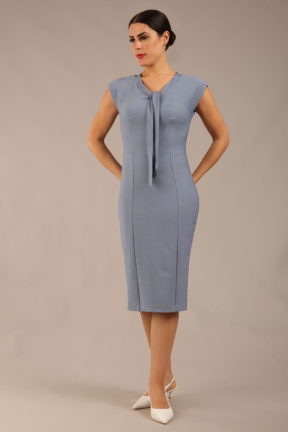 Seed Lucca Tie Detail Cap Sleeved Pencil Dress 