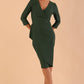 Seed Rosemary Low V-Neckline Sleeved Pencil Dress 