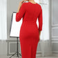 Seed Rowena Square Neckline Sleeved Pencil Dress 