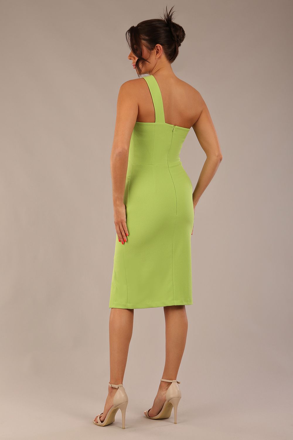 Sofia Diagonal Halter Neck Pencil Dress 