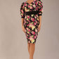 Somerset Floral with Puff Sleeves & Black Waistband Pencil Dress 
