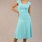 Sonning Cap Sleeve Square Neckline A-Line Dress 