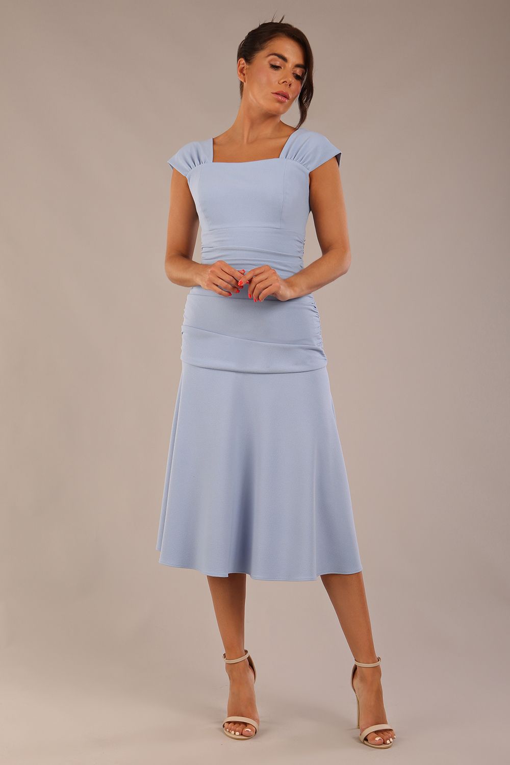 Sonning Cap Sleeve Square Neckline A-Line Dress 