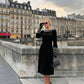 Spinetti Long-Sleeved Jewelled Velvet Midi Dress