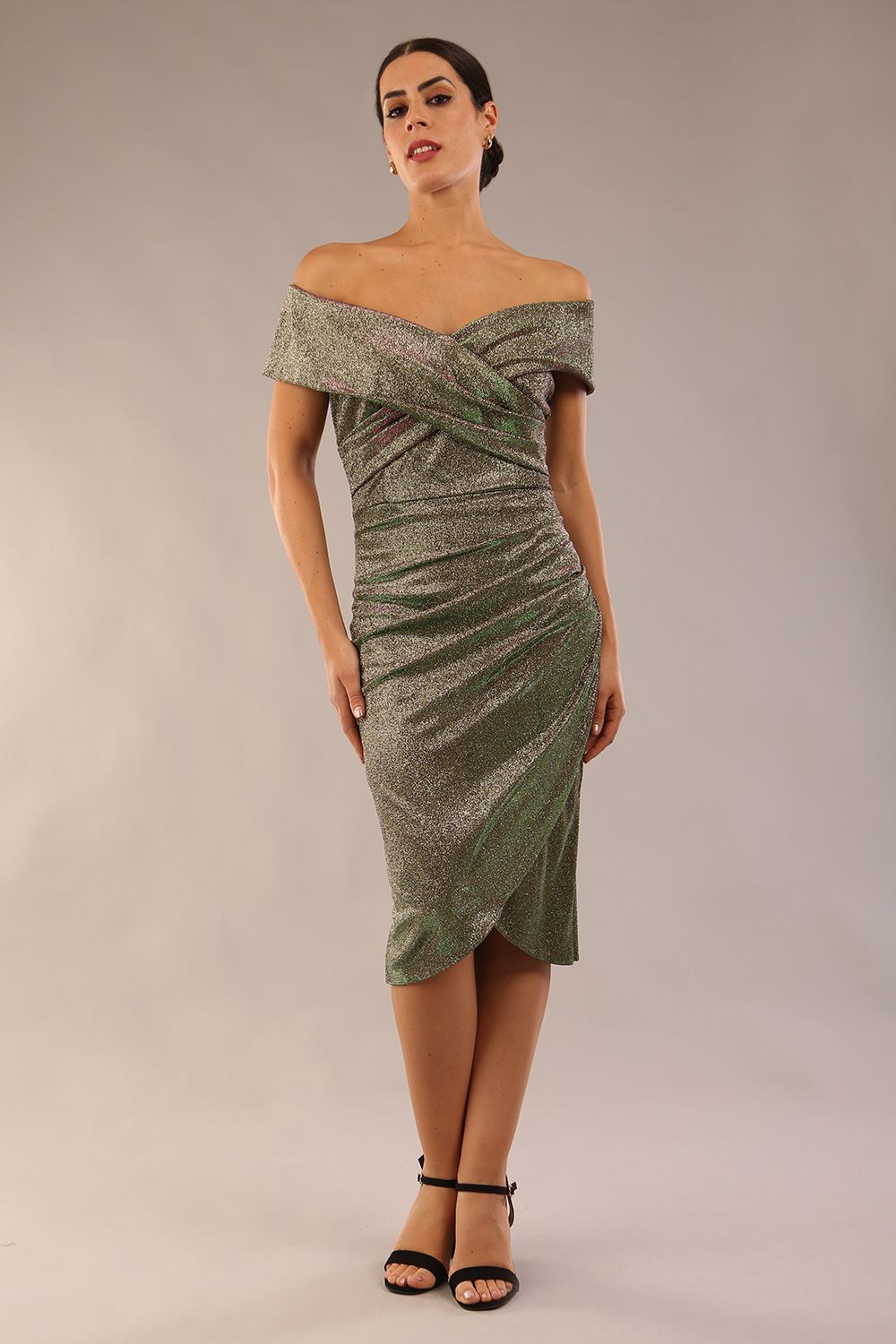 Starlight Off Shoulder Glitter Dress 