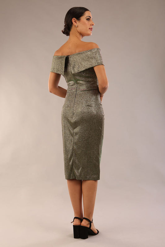 Starlight Off Shoulder Glitter Dress 