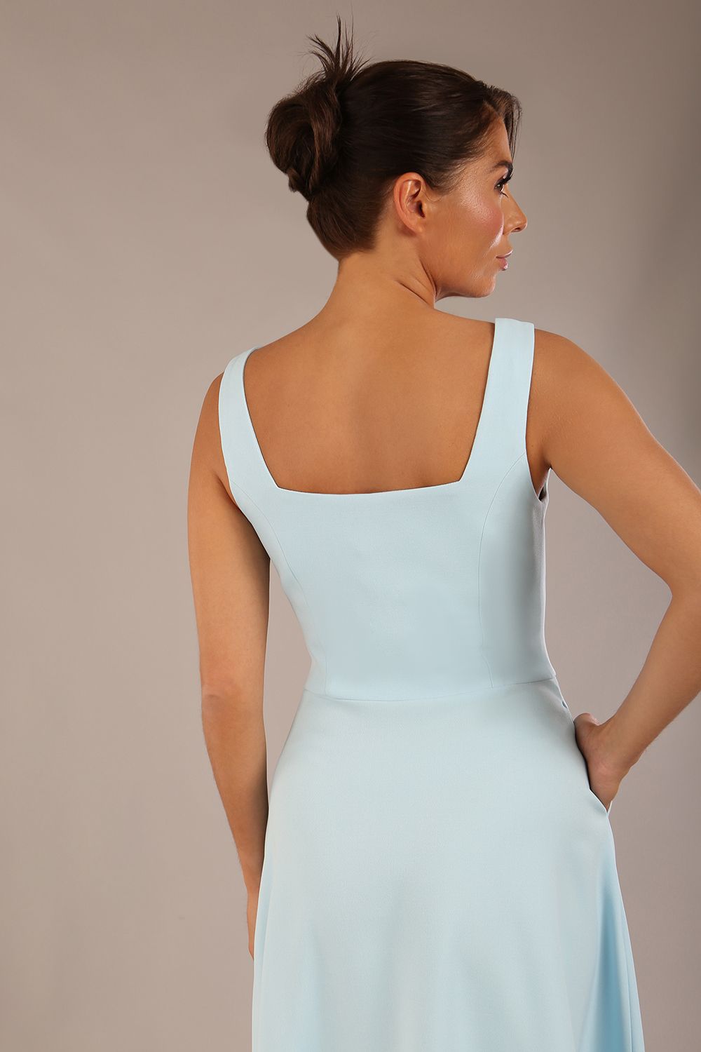 Tamsin Square Neckline A-line Dress with pockets 