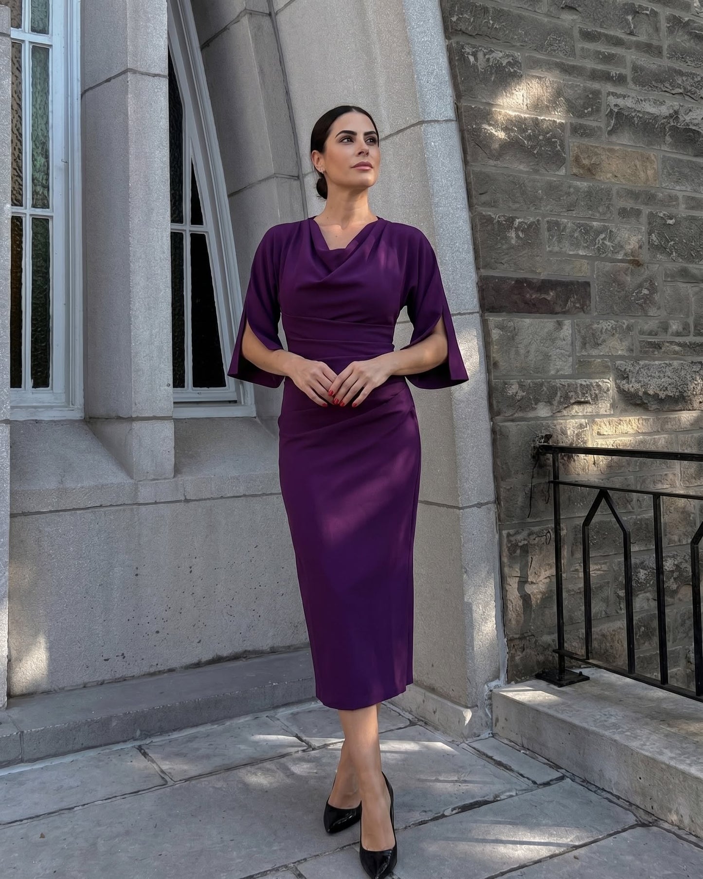 Diana Cowl Neck Pencil Dress