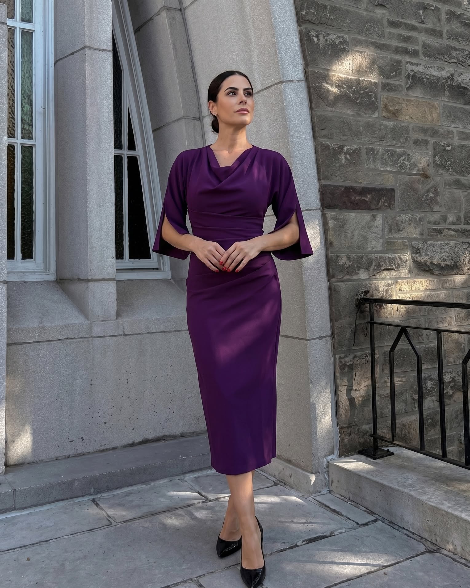 Diana Cowl Neck Pencil Dress