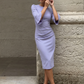 Santorini 3/4 Length Bell Sleeve Midi Pencil Dress