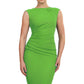 Model wearing the Diva Carla Pencil dress in ribbed super stretch fabric in emerald green front image