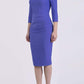 Model wearing the Seed Agatha in pencil dress design in dawn indigo front image