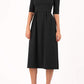model is wearing diva catwalk mimi maxi sleeved dress with square neckline in black front
