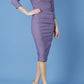 model is wearing diva catwalk seed fitzrovia sleeved pencil dress in dusky lilac front
