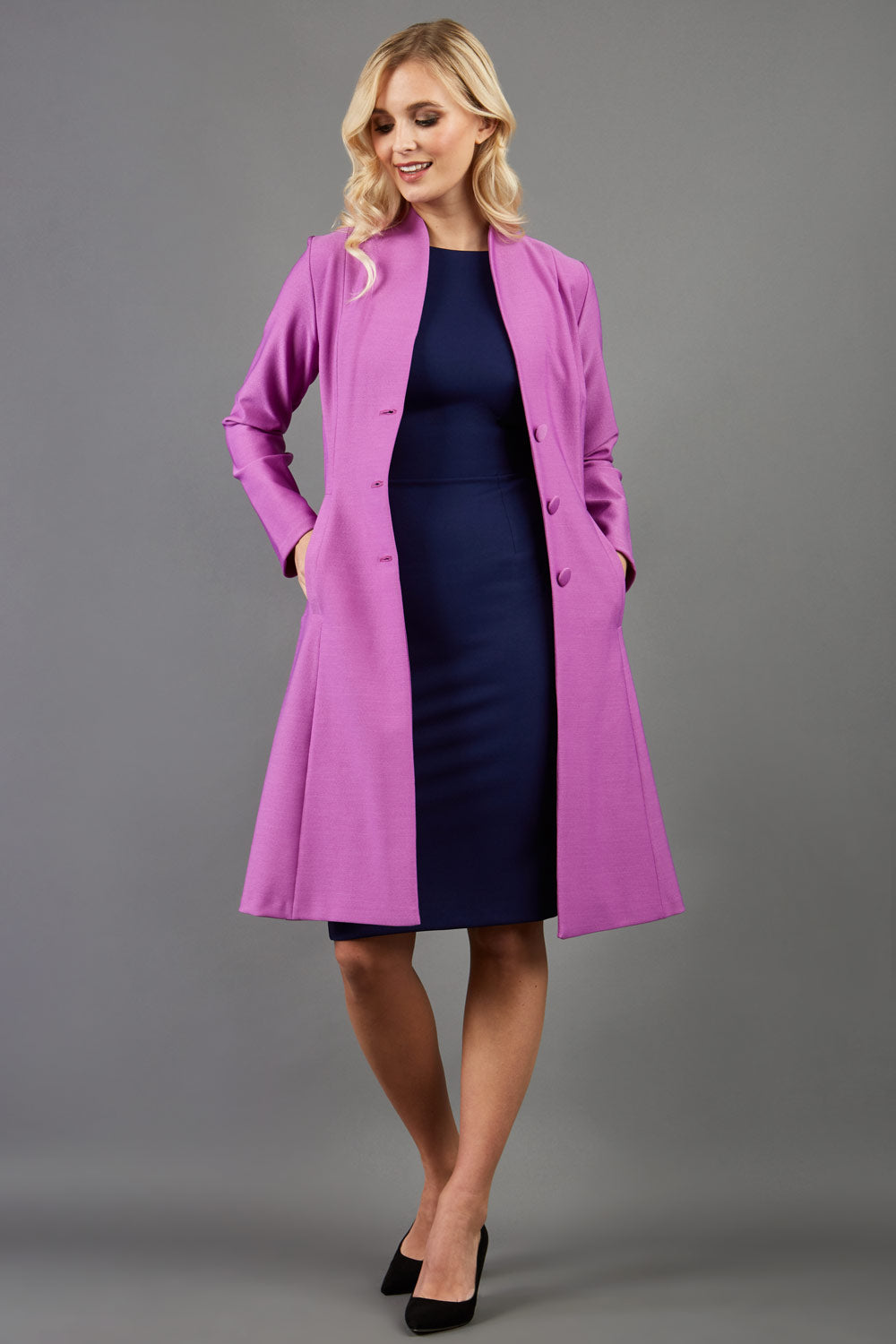 Knee length dress coat sale