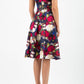 model wearing the Aldeburgh Print swing Dress with v-neck short sleeve back image