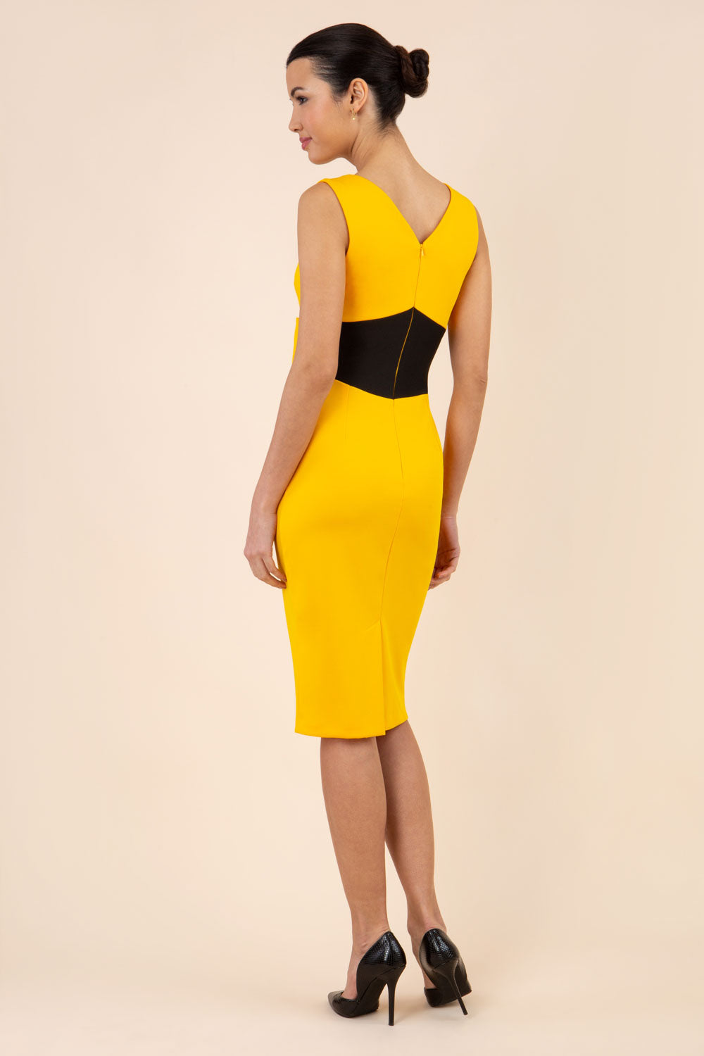Black and yellow cocktail dress online