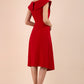 Model wearing the Diva Abaline dress in swing dress design in scarlet red back image
