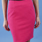 Diva Gina Short Pencil Skirt with Embodied design in Hot Pink Front