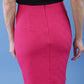 Diva Gina Short Pencil Skirt with Embodied design in Hot Pink Back