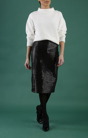 Starlet Stretch Knee Length Sequin Skirt