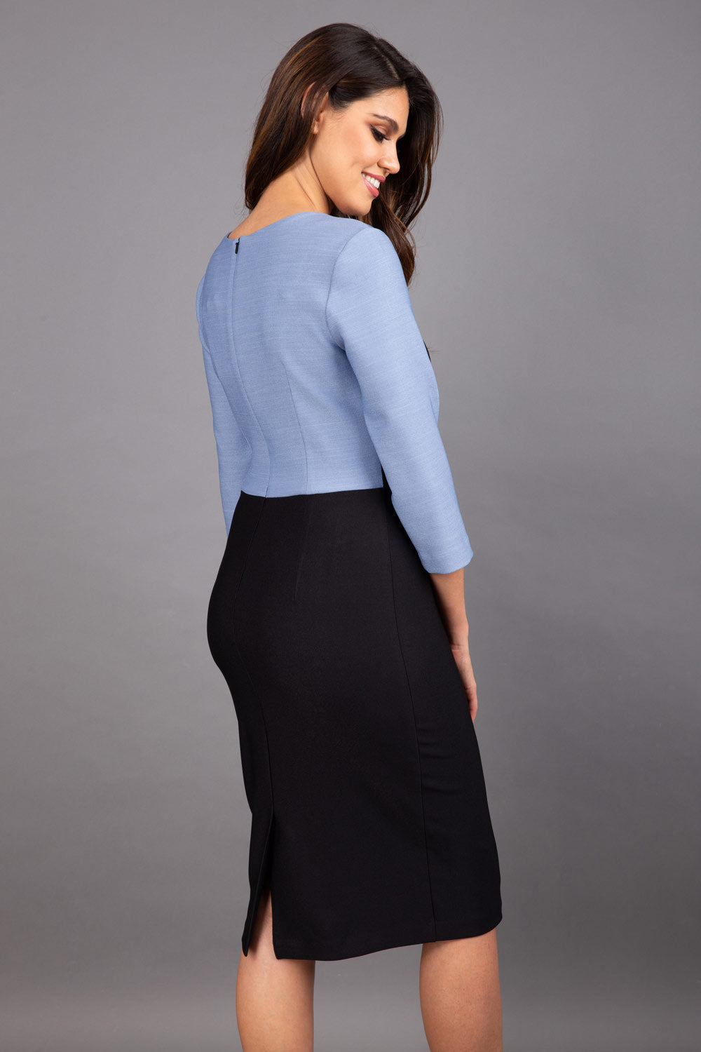 Grey pencil dress outfit cheap