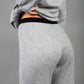 Model is wearing diva catwalk brody cashmere trousers long leg in flint grey colour back