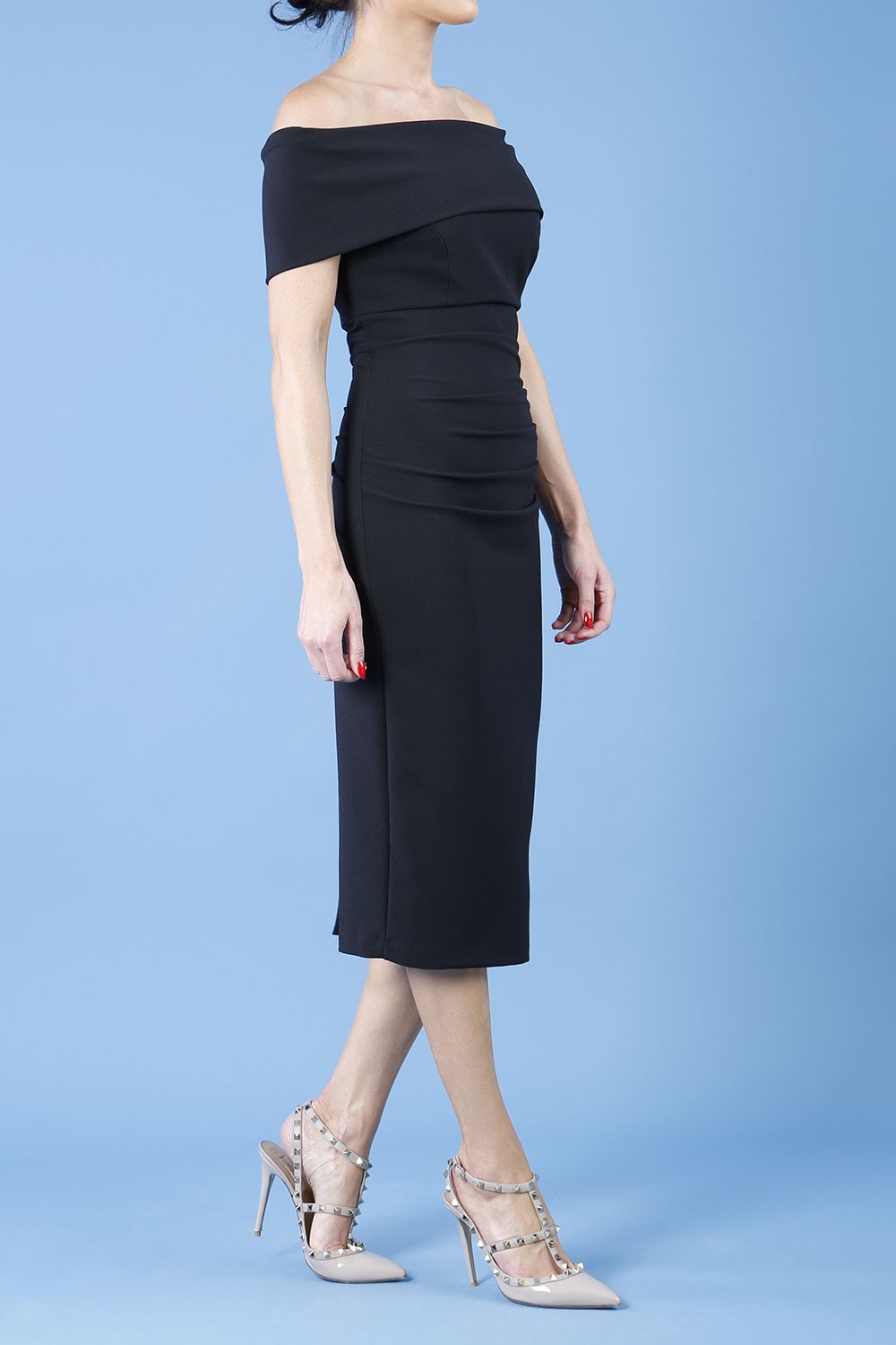 Black off the shoulder pencil dress sale