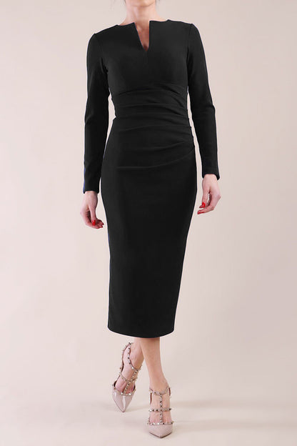 Long Sleeved Lydia Midi Pencil Dress