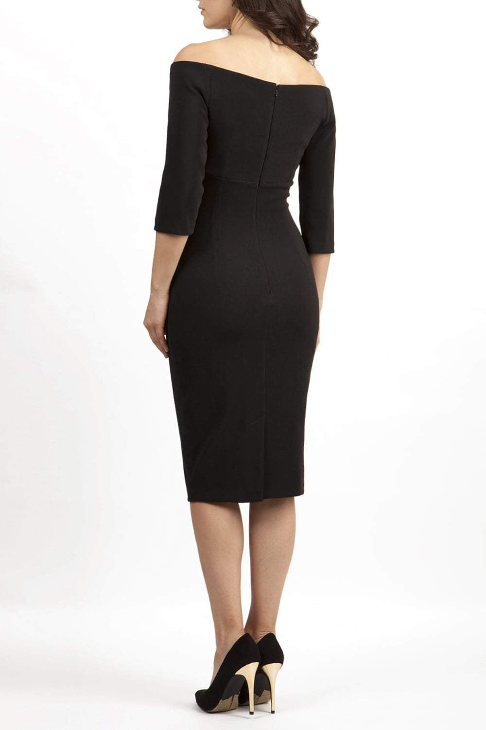 Astra Off Shoulder Sleeved Pencil Dress 