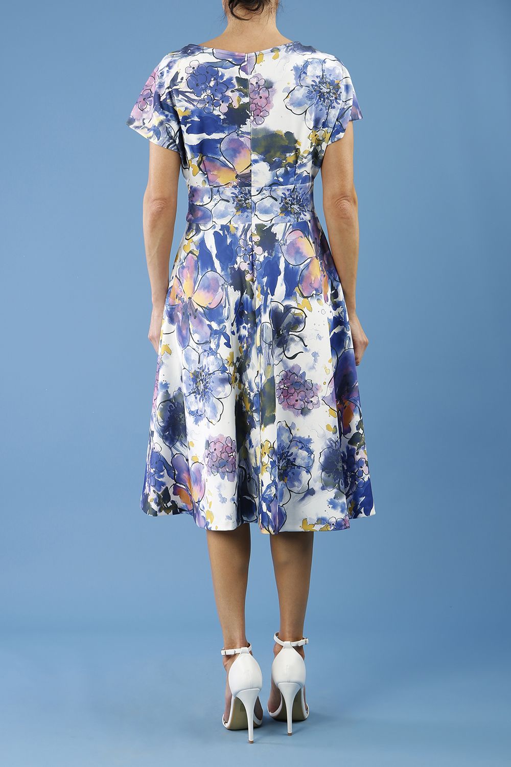 Boston Cap Sleeve Printed Swing Dress 