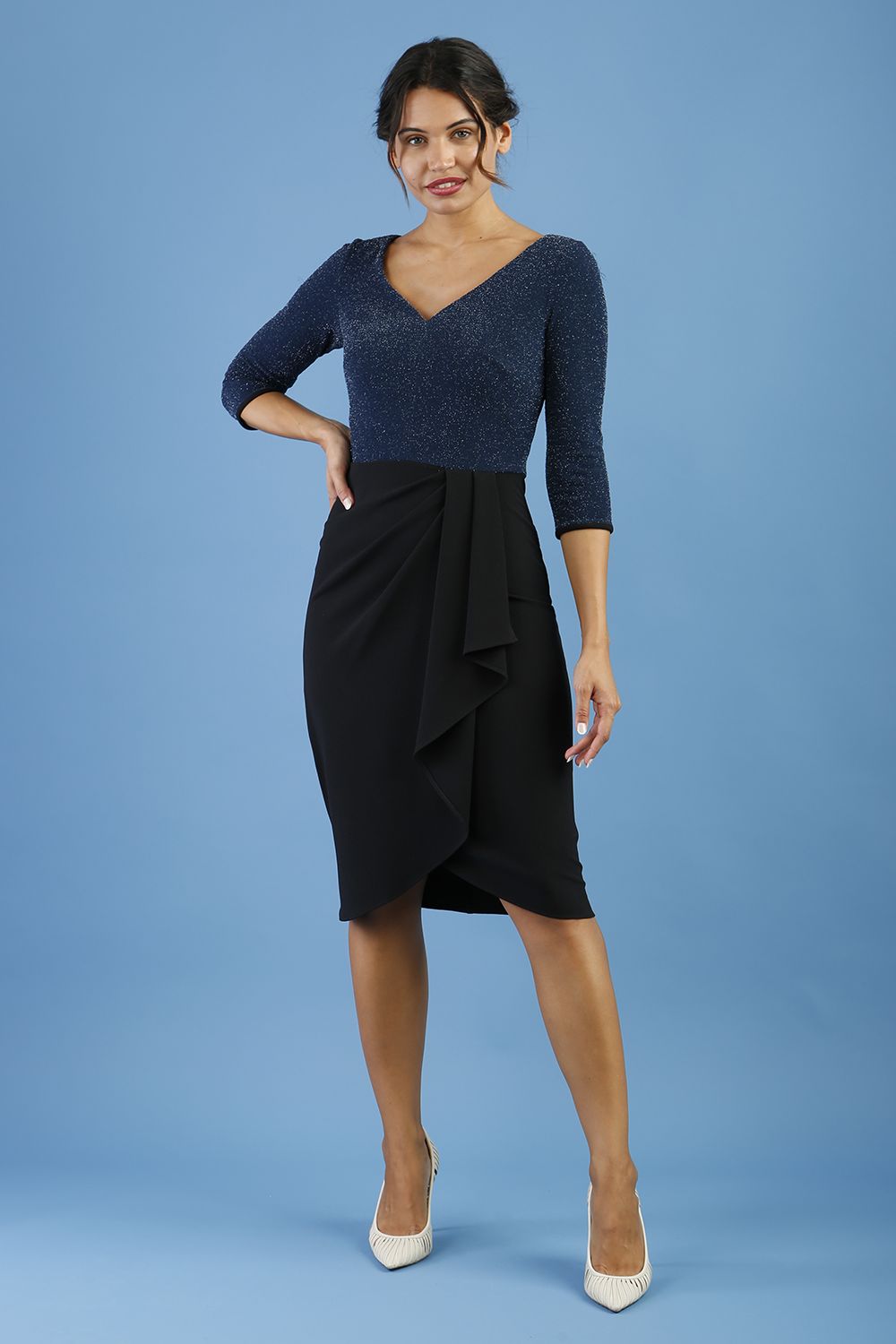 Brianna Contrast Sparkle Pencil Dress 