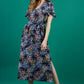 Carella Midi Navy Print Dress 