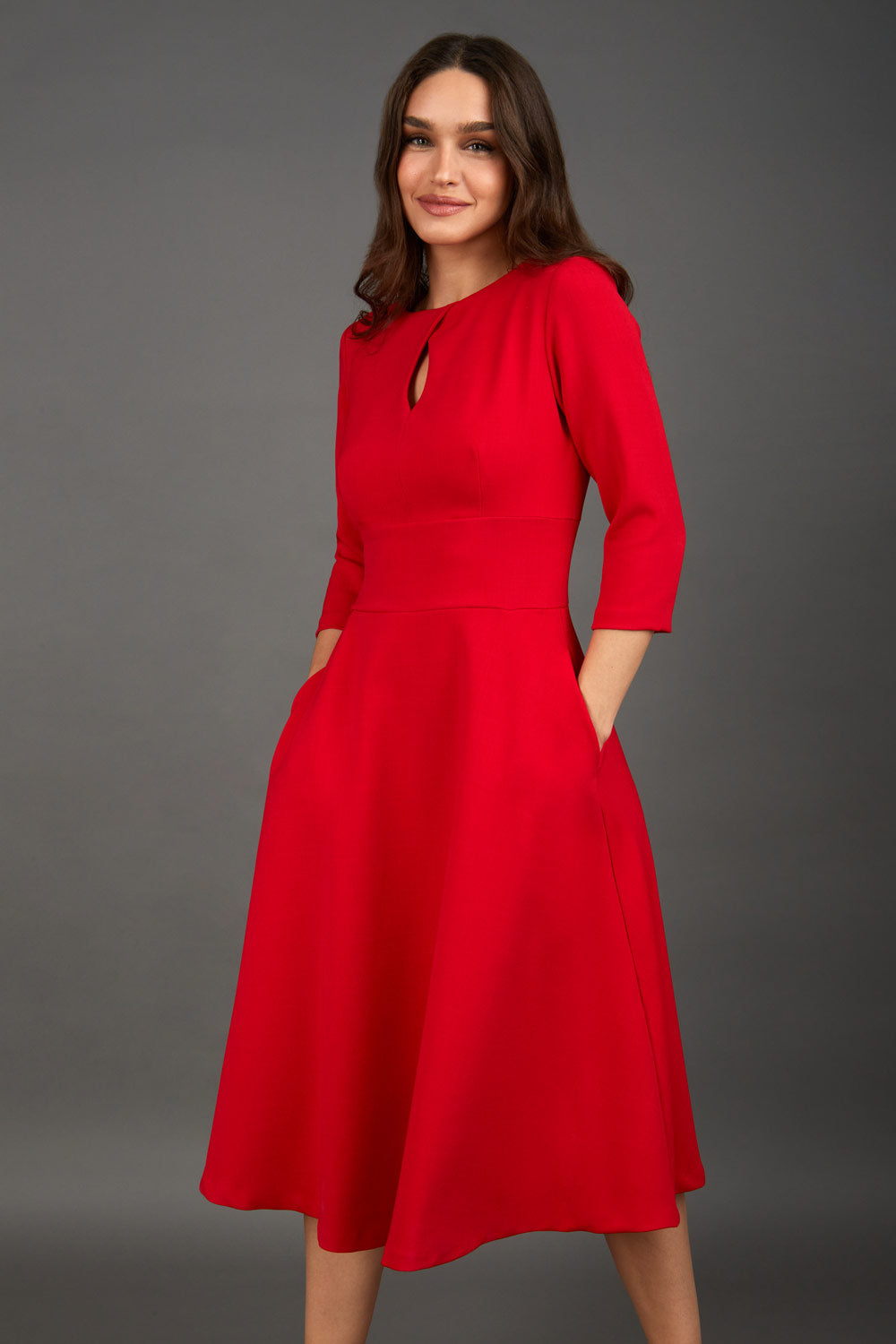 Casares Three Quarter Sleeve A-line Dress 