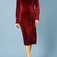 Clipper High Neck Keyhole Velvet Dress 