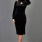 Clipper High Neck Keyhole Velvet Dress 