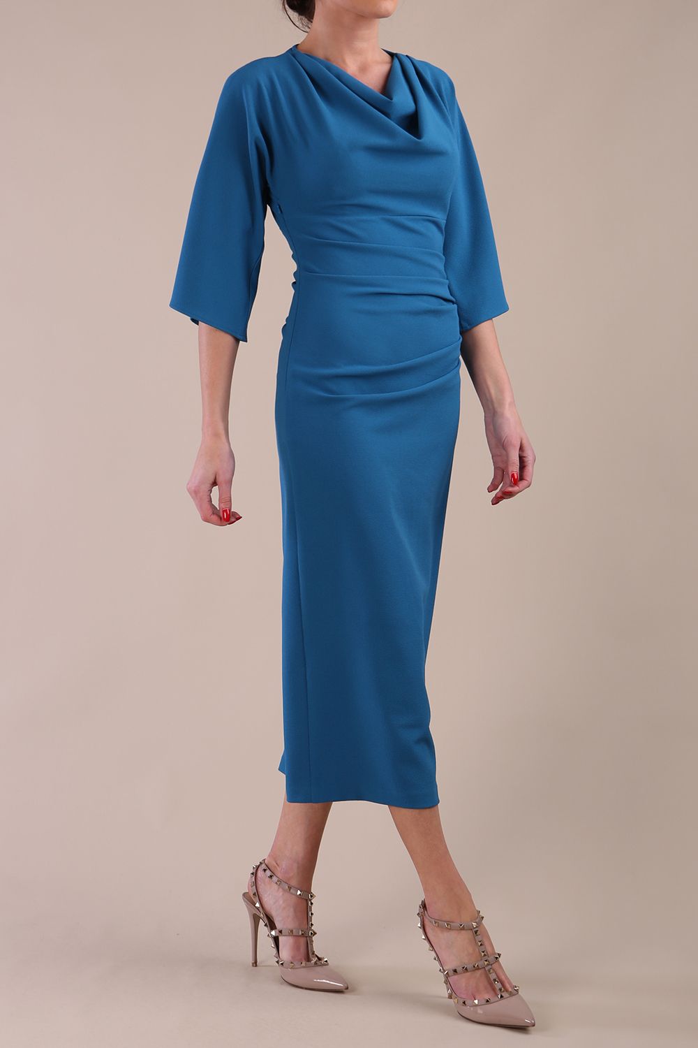 Diana Cowl Neck Pencil Dress 