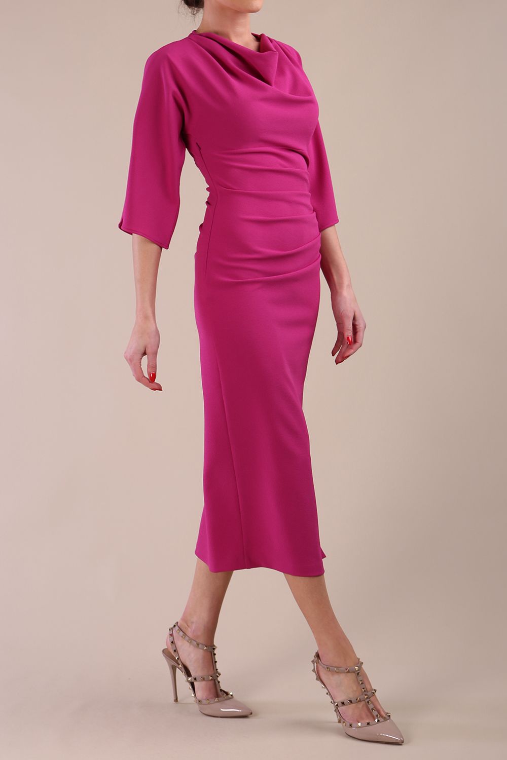 Diana Cowl Neck Pencil Dress 