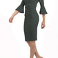 Durham Flute Sleeve Pencil Skirt Dress 