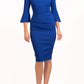 Durham Flute Sleeve Pencil Skirt Dress 