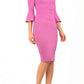 Durham Flute Sleeve Pencil Skirt Dress 