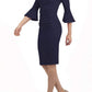 Durham Flute Sleeve Pencil Skirt Dress 