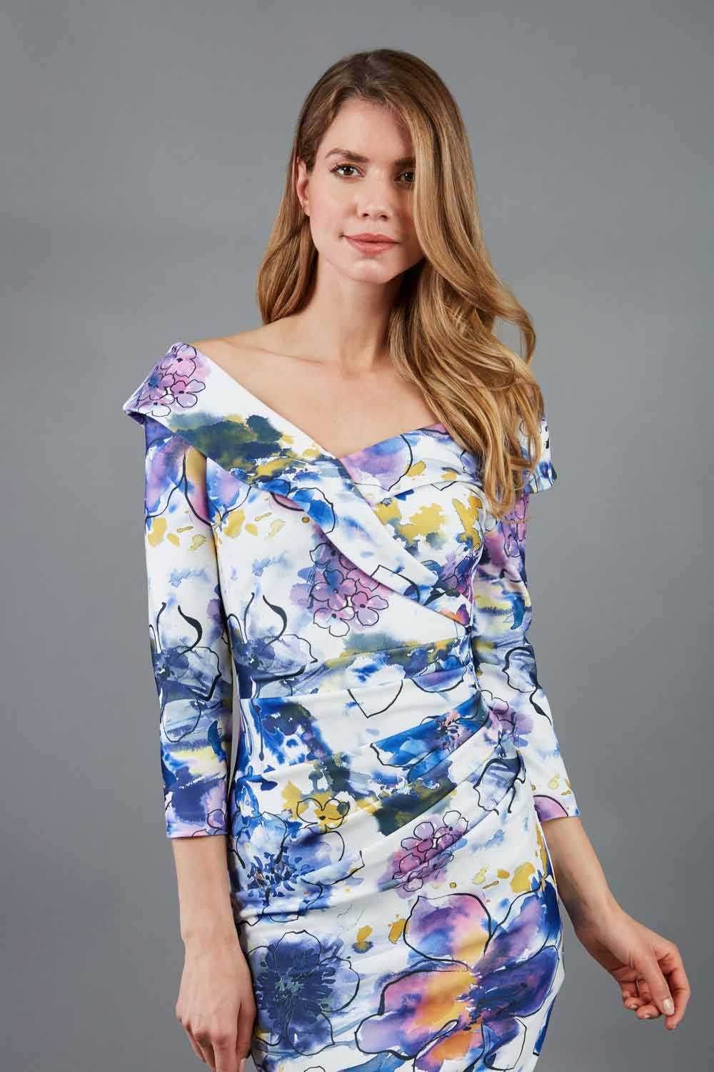 Eliza 3/4 Sleeve Print Dress 